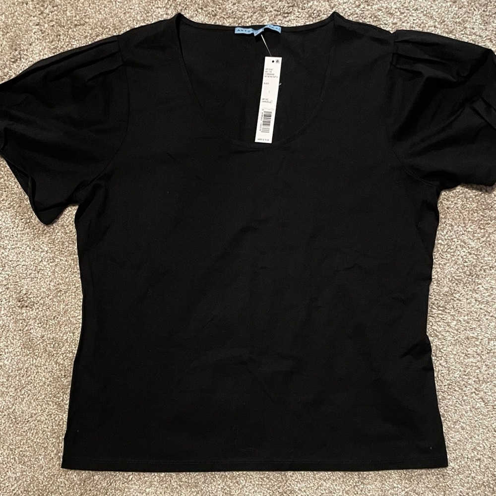 ANTONIO MELANI Black Top with Puff Sleeves